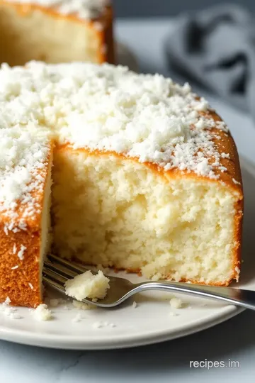 Classic Coconut Cake presentation
