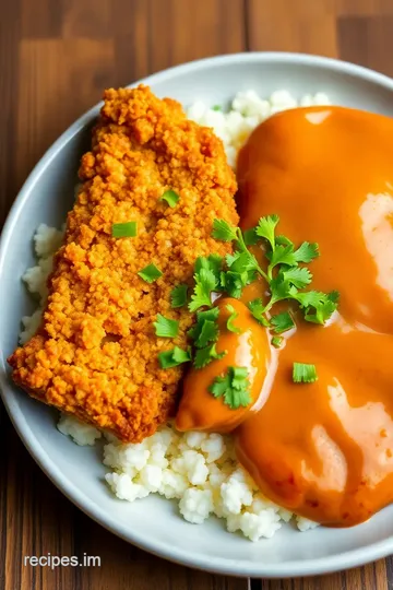 Crispy Fried Chicken Katsu with Savory Curry Sauce presentation