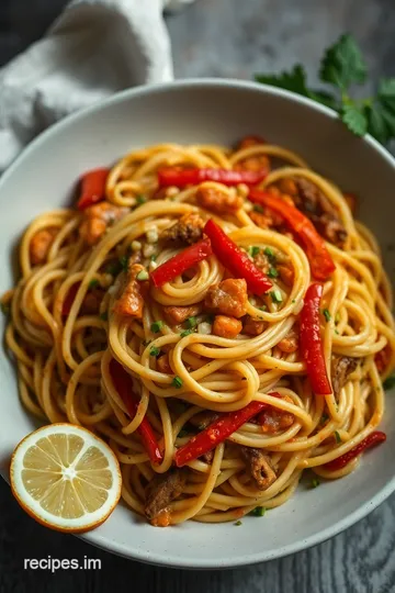 Italian Drunken Noodles Recipe presentation
