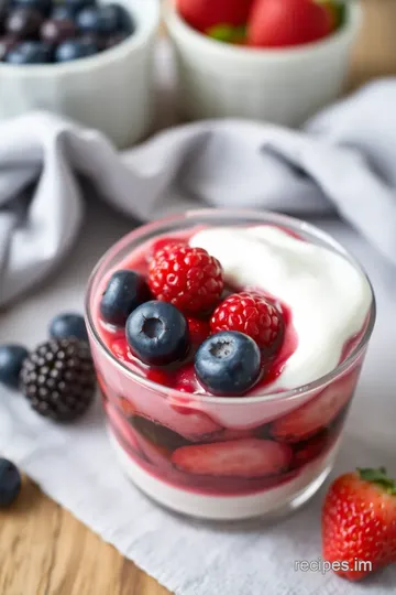 Quick Berry Dessert with Refreshing Sauce presentation