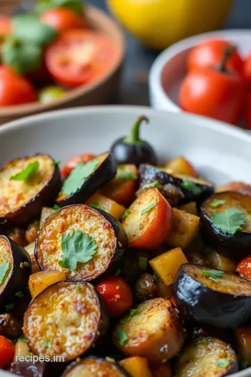 Sautéed Eggplant Ratatouille presentation