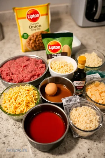 Savory Lipton French Onion Meatloaf Recipe ingredients