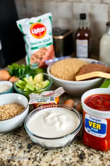 Savory Lipton Onion Soup Meatloaf ingredients